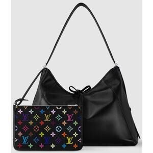 NWT Louis Vuitton x Murakami Carryall Vibe MM Noir Multicolor Handbag + Wristlet